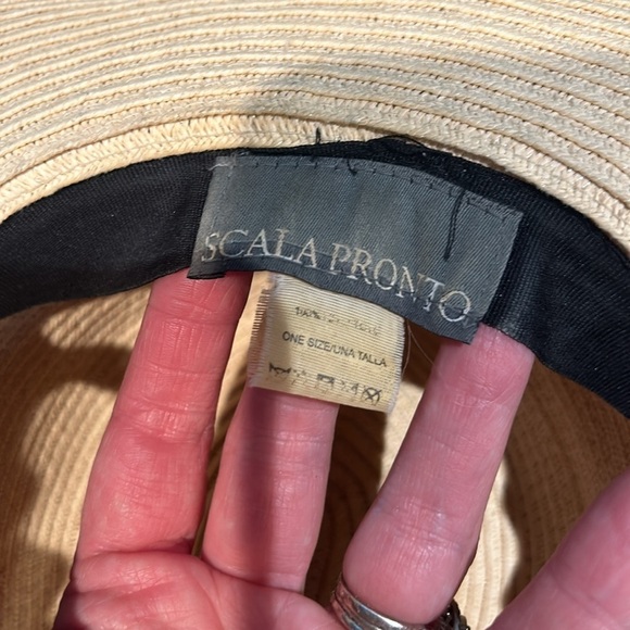 Scala Pronto Straw Hat with Black Ribbon - OS - Picture 3 of 5